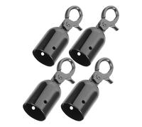 JECOMPRIS Crochet de corde pour barrières de sécurité en alliage de zinc noir, embouts de corde 4 pièces, prévention du dénouement, pour stanchions et cordes de barrière