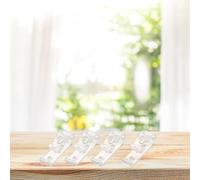 JECOMPRIS Crochets à Clip pour Stores Enrouleurs, Clips Transparents de Fixation Vis Incluses, Lot de 8 Pièces, Accessoires pour Cordons de Stores, Adaptés aux Rideaux de Bureaux et