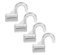 JECOMPRIS Crochets en Alliage d'Aluminium Épais 4 Pièces pour Tringle de Placard sans Perçage, Supports Résistants pour Penderie et Rangement Multifonction