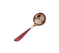 JECOMPRIS Cuillère Passoire à Fondue en Acier Inoxydable 304, Louche à Soupe Multifonction Rouge et Or, Pelle à Filtrer Manche Long, Ustensile Cuisine pour Maison et Restaurant, Résistante