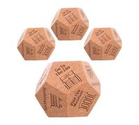 JECOMPRIS Décision d'activité Dés en Bois 12 Faces Set de 4 Pièces Kaki Portable pour Voyages et Réunions Collègues