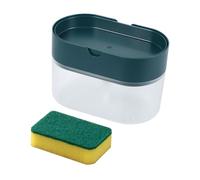 JECOMPRIS Distributeur Savon Vaisselle Manuel avec Brosse Éponge Pompe Pression Facile à Utiliser Distributeur Liquide Pratique pour Cuisine Gain Économie de Savon