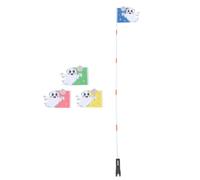 JECOMPRIS Drapeau de Sécurité pour VTT avec Mât, Fantôme Cartoon Blanc | Haute Visibilité, Installation sans Rayures, Réglable et Étanche, pour Sorties de Quartier et Conduite Extérieure