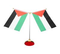 JECOMPRIS Drapeau de Table Palestinien Décoration Élégante Stable et Droit avec Support en Acier Inoxydable de Y pour Bureau et Salle de Réunion