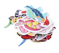 JECOMPRIS Écussons Thermocollants à Coudre 16 Pièces Motif Créatures Marines, Patchs Brodés en Tissu Doux Multicolores, Accessoires Décoratifs pour Vêtements, Paquet et Style Aléatoire