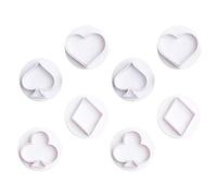 JECOMPRIS Emporte-pièces Outil de Gaufrage Flexible et Facile à Utiliser 8 Pièces en Plastique Forme Cartes à Jouer pour Pâtisserie et Décoration de Biscuits