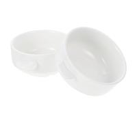 JECOMPRIS Ensemble de 2 Bols à Céréales en Céramique Blanche avec Anses, Bol Anti-brûlure Polyvalent pour Salade et Soupe, Maison Salle à Manger