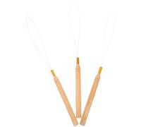 JECOMPRIS Ensemble de 3 Outils de Perlage Manche en Bois Naturel, Aiguilles à Perler Portables pour Fabrication Artisanale de Colliers et Bracelets, Inséreuses de Couture Polyvalentes