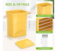 JECOMPRIS Ensemble de 3 Set de Trancheurs de Fruits Pratiques avec Brosses Coupe-fraises et Légumes Portable Tranche Uniforme pour Cuisine Quotidienne