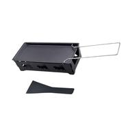 JECOMPRIS Ensemble Mini Plaque de Cuisson Antiadhésive Noire avec Manche Acier, Raclette Fromage Portable 3 Pièces pour Camping, Barbecue Cuisine sans Électricité, avec Petite Spatule