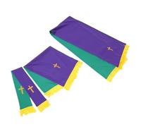 JECOMPRIS Ensemble Réversible de Parements D’autel Chrétiens 3 Pièces Vert et Violet Chemin de Table, Marque-page et Foulard de Chaire Brodés avec Croix Linge Liturgique Solide