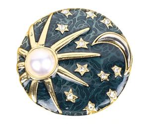 JECOMPRIS Épingle de Poitrine Soleil et Lune en Alliage Délicat, Décoration Élégante pour Bouquet de Mariage et Tenue Quotidienne