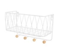 JECOMPRIS Étagère de Rangement Murale en Fer et Bois, Porte-Serviette Simple à Une Côté, Support Mural Polyvalent pour Salle de Bain et Cuisine
