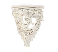 JECOMPRIS Étagère Murale Flottante en Résine Effet Vintage 1 Niveau 38x18x12 Cm Couleur Beige Clair Motifs Sculptés Décoratifs pour Rangement Plantes et Décoration Murale Salon Chambre