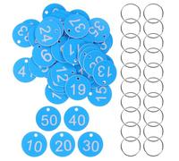 JECOMPRIS Étiquettes Numérotées pour Vanne 1-50 Bleu avec Anneaux Métalliques, Étiquettes D’identification Multifonctions en Plastique, pour Bureau, Organisation et Marquage Professionnel