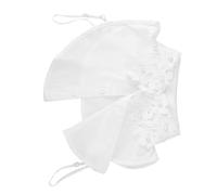 JECOMPRIS Faux Col en Dentelle Ajourée Demi-col en Mousseline Blanc Broderie de Fleur, Accessoire Amovible pour Blouse Femme, Col Décoratif en Nylon Doux pour Tenue Quotidienne