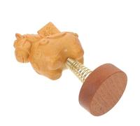 JECOMPRIS Figurine Cheval à Bascule en Bois Sculpté Artisanale pour Décoration Nouvel an Chinois 2026, Ornement Interactif Mécanisme à Bascule pour Fête du Printemps