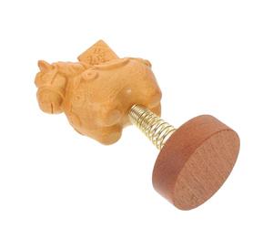 JECOMPRIS Figurine Cheval à Bascule en Bois Sculpté Artisanale pour Décoration Nouvel an Chinois 2026, Ornement Interactif Mécanisme à Bascule pour Fête du Printemps