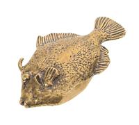 JECOMPRIS Figurine de Poisson en Laiton 71 X 42 X 17 CM Sculpture Miniature Vintage pour Décoration Rustique de Table ou Bureau Statuette Animale Marine pour Collection et Intérieur