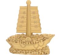 JECOMPRIS Figurine de Voilier Doré en Alliage Décoration de Table Nautique Compacte Statue Amulette Symbole de Réussite pour Bureau et Maison Art Décoratif Chinois Élégant