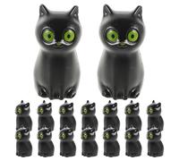 JECOMPRIS Figurines Miniatures de Chat Spectral Noir Halloween, Lot de 100 Pièces en Plastique, Décoration d'halloween pour Jardin Féerique et Scène de Pierre Tombale
