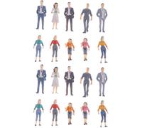 JECOMPRIS Figurines Peintes Miniatures 1/25, 30 Pièces Modèles Réduits de Personnes Colorées en Plastique, Décor Architectural pour Jeux de Construction et Couleur Aléatoire Style Aléatoire