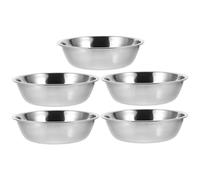 JECOMPRIS Gamelle pour Chiot en Acier Inoxydable, Lot de 5, Ronde | Argenté, Design Pratique, Facile à Nettoyer, Réutilisable, Surface Lisse, Grand Volume