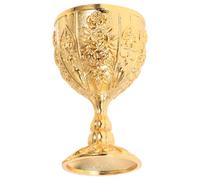 JECOMPRIS Gobelet Vintage Doré Laiton Résistant Cassure Coupe Médiévale pour Cocktails et Whisky Calice Décoratif Style Européen Classique