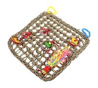 JECOMPRIS Grimpant pour Perroquet en Herbe Tressée Naturelle, Filet Suspendu et Hamac pour Oiseaux, Jeu Interactif pour Calopsittes, Perruches et Petits Perroquets