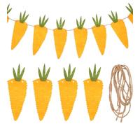 JECOMPRIS Guirlande de Pâques en Non-tissé Bannière Fanion Carottes Orange Décoration Murale Festive Réutilisable pour Fête de Pâques Intérieur Centres de Table et Fond de Décoration