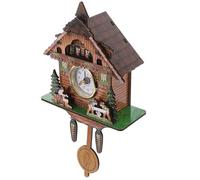 JECOMPRIS Horloge Murale à Coucou en Bois Robuste Pendule Automatique, Décorative pour Salon et Chambre, Horloge Traditionnelle Silencieuse et Multifonctionnelle pour Intérieur