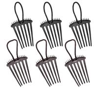 JECOMPRIS Insert à Cheveux pour Volume 6pcs en Plastique Noir et Café Peignes à Cheveux Simples et Polyvalents Bosse pour Diverses Occasions