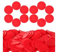 JECOMPRIS Jetons de Comptage pour Jeu 25 Mm, Lot de 100 Pièces en Plastique Rouge Uni, Jetons de Bingo et Poker pour Jeux de Société, Soirées Poker et Jeux de Plateau