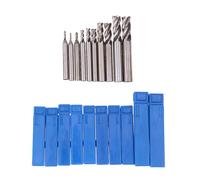 JECOMPRIS Jeu De 10 Fraises À Manche Droit En Acier Rapide 4 Flûtes Fraise À Bout Carré Pour Fraiseuse Coupe Haute Vitesse Diamètres 2-9 Mm Outils De Fraisage Cnc Pour Aluminium Bois Acier