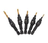 JECOMPRIS Jeu de 5 Forets à Bois et Métal 1/4 Tige Hexagonale Design Filetage Profond Économise Temps pour Travail du Bois et Fente à Domicile