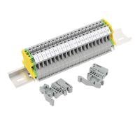 JECOMPRIS Kit D'assemblage en Alliage de Zinc et Abs pour Rail Din Uk2.5b Bornier à Vis Supports D'extrémité pour Projets D'automatisation et Bricolage