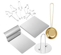 JECOMPRIS Kit de Moules à Biscuits Jeu avec Cuillères Dorées Moules Sucettes et Outils de Sculpture pour Confiserie DIY Activité Ludique pour Fêtes et Réunions