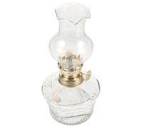 JECOMPRIS Lampe à Pétrole Vintage en Verre Gravé Décorative en Verre Transparent Mèche Éclairage D’Ambiance pour Chambre et Salon Lanterne D’intérieur Rétro