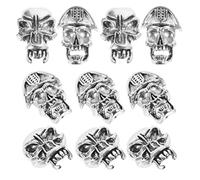 JECOMPRIS Lot de 10 Accessoires pour Dreadlocks et Tresses, Perles à Gros Trou Style Rétro en Métal Couleur Antique, Décorations pour Cheveux et Barbe, pour Coiffures Afro et Tressage
