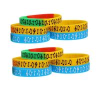 JECOMPRIS Lot de 10 Bracelets en Silicone Multicolores Notes de Musique, Bracelets Musicaux pour Festival de Musique, Taille Unique, pour Concerts et Événements Festifs
