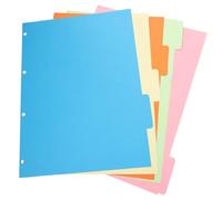 JECOMPRIS Lot de 10 Intercalaires à Onglets pour Classeur A4 en Papier Coloré, 2 Paquets de 5 Feuilles, Séparateurs de Page Indexés pour Organiser Classeurs, Bureaux et Agendas Scolaires