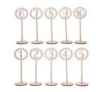 JECOMPRIS Lot de 10 Numéros de Table en Bois Ajouré Décoration Mariage et Fête Chiffres Bois 1 à 10 Support pour Banquets Réceptions et Événements Privés