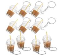 JECOMPRIS Lot de 10 Porte-Clés Décoratifs Bubble Tea Café Breloques Kawaii pour Paquet à Main et Paquet à Dos Pendentifs Légers et Mignons pour Filles et Femmes Accessoires et Originaux