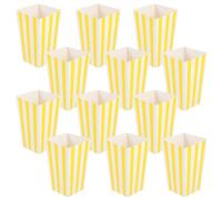 JECOMPRIS Lot de 12 Boîtes à Pop-corn en Papier Jaune Rayé, Grosse Capacité, Légères et Résistantes, Récipients pour Popcorn, Friandises Frites et Snacks, pour Soirées Cinéma
