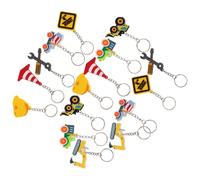 JECOMPRIS Lot de 16 Porte-Clés PVC Garçon et Filles Thème Construction - Bulldozer Camion-Bétonnière Excavatrice et Tracteur - Décorations et Présents pour Fête D’Anniversaire