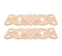 JECOMPRIS Lot de 2 Appliques en Bois Sculpté Gaufré 28X12 CM pour Décoration Mobilier Incrustations Décoratives D’Angle pour Meubles Ornements Artisanaux en Bois Style Européen