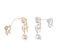 JECOMPRIS Lot de 2 Bagues Créatives pour Doigt Entier en Alliage Doré et Argenté, Motif Fleur Ajourée Vintage Punk, Bagues Décoratives Ajustables pour Festival et Accessoire de Mode Femme