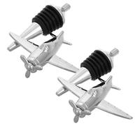 JECOMPRIS Lot de 2 Bouchons Métalliques pour Bouteille de Vin en Alliage Joint en Silicone Alimentaire, Forme Avion Plane, Fermeture Hermétique Anti-fuite pour Conservation du Vin Ouvert,