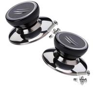 JECOMPRIS Lot de 2 Boutons de Couvercle Résistants à L'usure en Acier Inoxydable et Bakélite Thermorésistante, Poignées Universelles pour Couvercles de Casseroles et Marmites, Accessoires