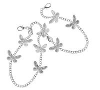 JECOMPRIS Lot de 2 Breloques de Chaussures en Métal Argenté Franges Vintage, Chaînes Décoratives de 24,4 Cm pour Bottes, Baskets et Chaussures Habillées, Accessoires Féminins Élégants